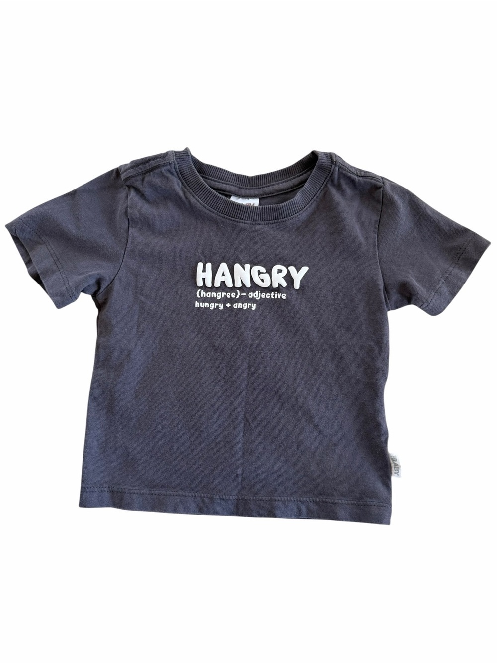Hangry Graphic Tee - Gray - 3-6 months